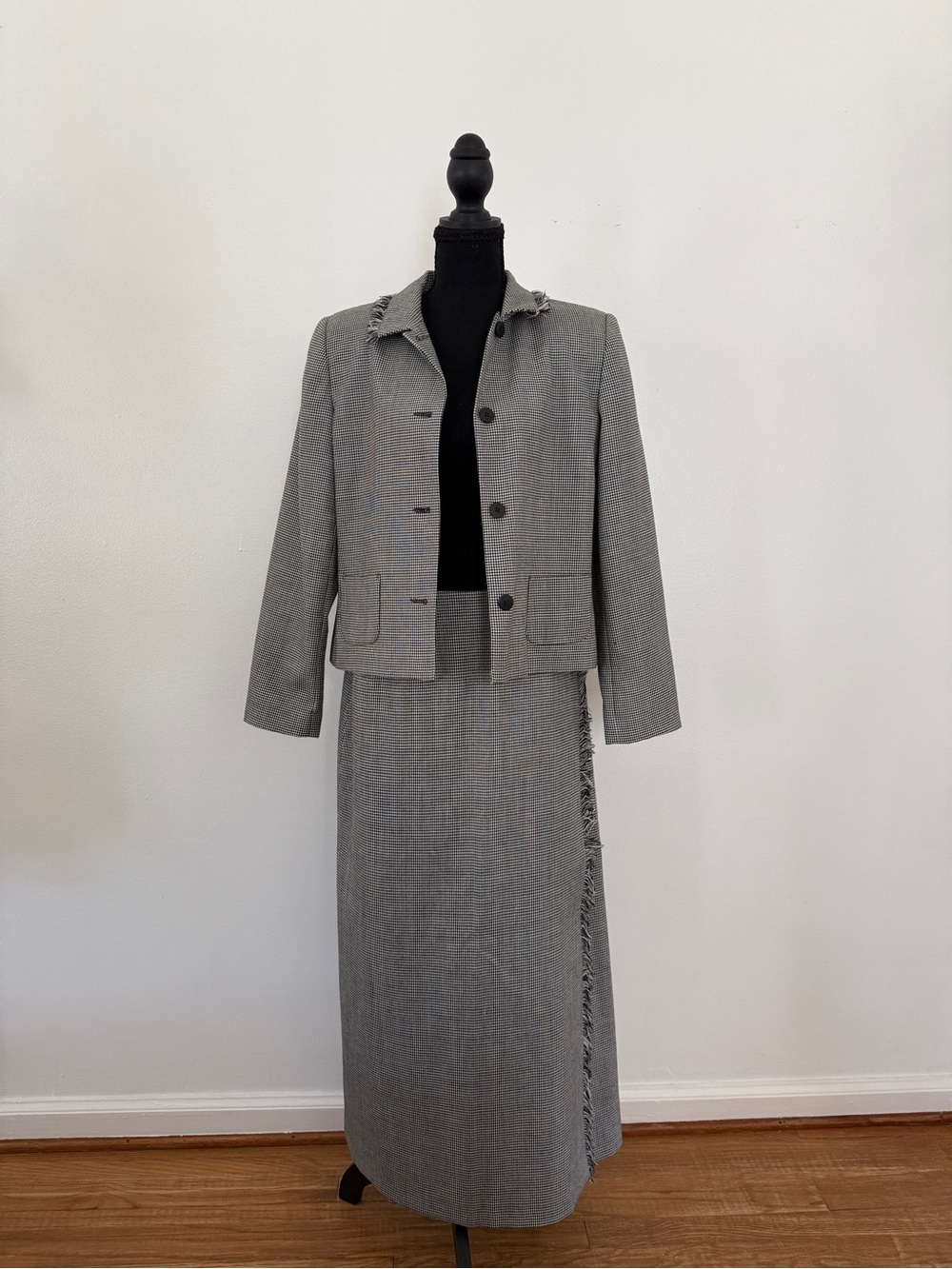 Collection by Hervé Benard Vintage Wool Black & White Houndstooth Jacket